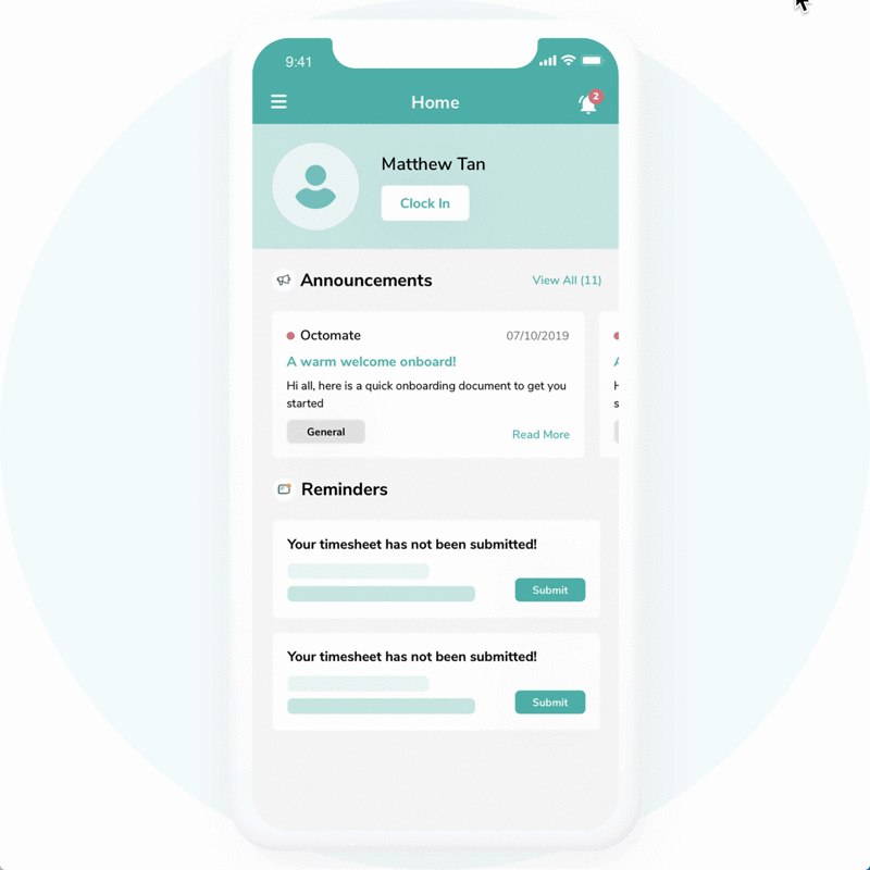Worker submits work transactions